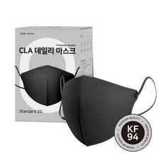CLA 데일리 컬러 KF94 어린이 유아동 키즈 새부리형 보건용 마스크 소형, 25개, 블랙