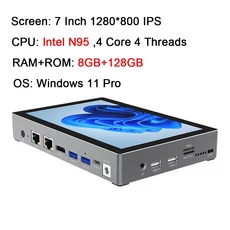 히골 F9B 프로 7인치 미니 PC 인텔 N95 윈도우 11 WiFi5 16GB 512GB 5000mAh 듀얼 25G LAN SIM 슬롯 노트북, 03 AU, 01 China Mainland, 01 8GB 128GB