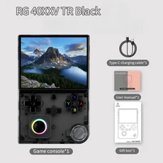 ANBERNIC RG 40XXV 레트로 핸드 헬드 게임 콘솔 64 비트 Linux 40 ''IPS 스크린 WIFI 256G PSP RGB 조이스, 01 China Mainland, 04 64G 128G8K Games, 06 Black