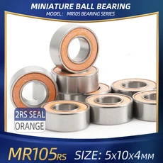 FUSHI MR105 ZZ 베어링 5x10x4mm 10Pcs MR105ZZ RS 2RS MR105Open 핸드 피스 베어링 강력한 산업용 모터 고, 01 10 개, 04 MR105rs Orange