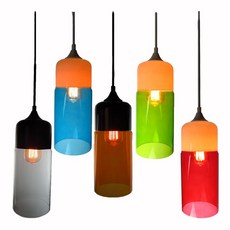 北歐極簡普普風多彩玻璃吊燈 純粹系列 長瓶 贈光源 LC-027, 白/紅波