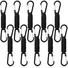 파라코드 팔찌 등산 캠핑 페레이클 10개 열쇠고리 땋은 랜야드 클립 7.1인치 하이킹 물병 열쇠 배낭 도구블랙