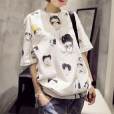 [오앤디샵] 여름 반팔 반팔티 티셔츠 일러스트 여성 여자 패턴