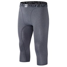 Nesseo 스포츠 타이즈 스패츠 멘즈 7부 컴프레션 타이츠 레깅스 언더웨어 땀 흡수 속건·가압 보호 3327-gr-L