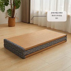 3단 접이식 다다미 매트리스 1인용 코코넛 섬유 바닥 거실 캠핑 수면매트, 1cm, 여름 3cm 황마 3E 올리브 60x180cm 네 번