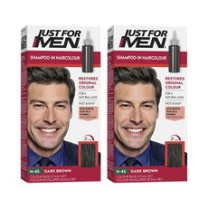 Just for Men 저스트 포 맨 남성 다크브라운 염색약 Hair Colour H-45 Dark Brown, 2개, 다크 브라운