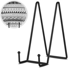 데코로어 4팩 작품용 스탠드 4.5인치 이젤 스탠드는 장식판 디스플레이 그림 책 스탠드입니다 블랙 사진 홀더 예술 금속판, Black 8 in