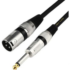 디시노 언밸런스드 635mm1/4인치 TS 모노 to XLR 남성 케이블 금도금 쿼터인치 마이크 인터커넥트 3피트/1미터, 3 Feet