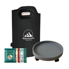 天天GO 折疊泡腳桶 萬向盤 贈足浴包 保溫足浴桶 腿部紓壓 多功能摺疊泡腳桶 旅行用摺疊泡腳袋 折疊泡腳盆 摺疊水桶 露營, 【黑色】泡腳桶+萬向盤 送足浴包, 1個