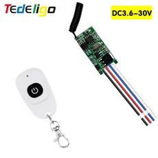 무선 원격 제어 RF 433mhz 릴레이 수신기 DC 3.6V 12V 1CH 모듈 WithTransmitter LED 램프 빛 DIY, 01 빠른  Mainland, 04 1M 1B