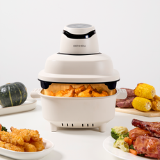 벤하임 4.5리터 올인원 투명 통유리 포터블글라스 에어프라이어 BKF001, 화이트