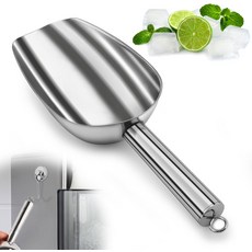 자석 후크가 달린 냉동고용 얼음 스쿱 프로필 오팔 제빙기용 12온스 스테인리스 스틸 주방 바 파티 결혼식용 긴 손잡이가 식기세척기 안전 금속