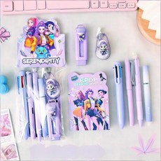 케데헌 문구세트 연필 볼펜 미니 수첩 지우개 6색 볼펜 수정테이프형광펜 초등 문구선물세트, 1개, Multicolor