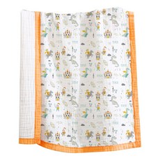 KIDS PARK 六層純棉紗布寶寶浴巾 (70*90 90*90 110*110 多尺寸選擇 商檢合格), 騎士城堡【包邊】110*110CM, 1個