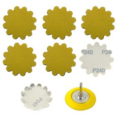 Huzeew 7.6cm(3인치) 후크 및 루프 샌딩 디스크 50개 - 그릿 80이 있는 습식/건식 플렉스 엣지 패드 - 금속 목재 자동차 프로젝트용 샌더 및 핸드 드릴과 호, Huzeew 7.6cm(3인치) 후크 및 루프 샌딩 디