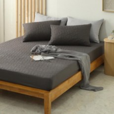 누빔 매트리스 커버 침대 시트 슈퍼싱글 항균 호텔 침대보, 01 누빔 솔리드그레이