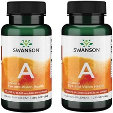 스완슨 Swanson Vitamin A 10 000 IU 3 000 mcg RAE Natural Nourishment for Bone Skin Health Vision Su, 250정, 1개