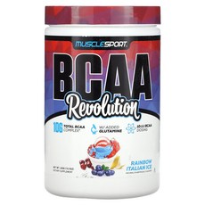 MuscleSport BCAA 레볼루션 레인보우 이탈리안 Ice 450g, 3개