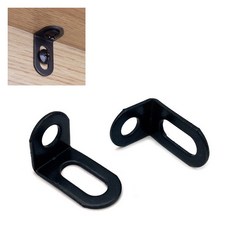 아이베란다 타원 ㄱ자 꺽쇠 연결철물 브라켓 18X32X21mm 블랙 FA, 1개