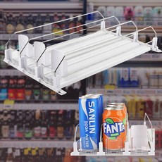 생활척척 냉장고 캔정리 디스펜서 음료수 맥주캔 자동 정리 3단