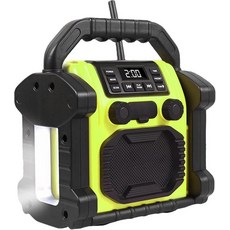 Jobsite 라디오 야외 스피커 블루투스 무선 IPX 66 방수 8000mAH 배터리 휴대폰 충전 LED 조명이 있는 휴대용 작업 현장 스피커 야외 작업장 차고용, green