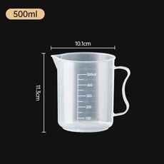 측정 투명 플라스틱 실험실 졸업 컨테이너 주전자 주방 규모 요리 액체 베이킹 비커, 500ml 1