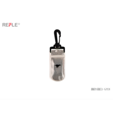 REFLE 螢光掛包 鑰匙扣掛包 便攜螢光收納包，夜間發光，時尚輕巧，多色可選, 銀白（短版）, 1個