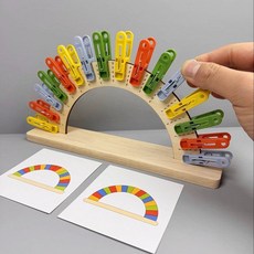 라운드업 치매예방 교구 집게 색깔 놀이 노인 활동 어르신 쉬운 게임, 혼합, 1개, 40피스