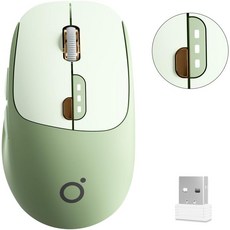 보이는 배터리 표시기가 있는 승광 듀얼 모드 무선 마우스 무음 충전식 블루투스 및 2.4G 컴퓨터 1600 DPI 원클릭 데스크톱 개인정보 보호 키 노트북PCMac용 휴대용 -, Rose Pink