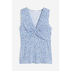 에이치앤엠 H&M 마마 트위스트 네이싱 탑- 화이트/블루 플로럴-335573-335573