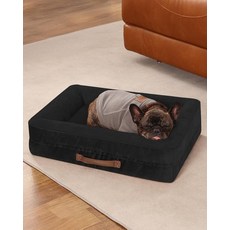 아마존평점4.5+ 미국출고 207739 Upvilla 정형외과 강아지 침대 4면 쿠션 계란 모양 폼 소파 방수 탈착식 커버 미끄럼 방지 베이스가 있는 반려동물 소파 XL, 블랙