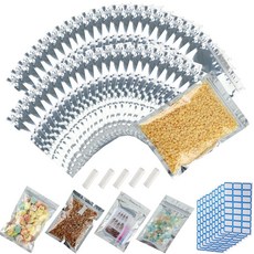 400팩 재밀폐 가능한 소형 마일라 백 식품 보관용 9.9 x 17.5cm3.9 x 6.9인치 지퍼락 파우치 백 벌크 재밀봉 가능한 냄새 방지 알루미늄 실버 호일 백 투명, 300, 3.5" x 6.3"