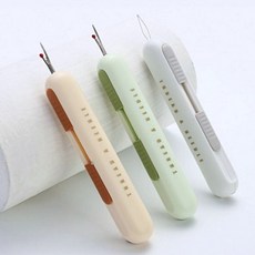 제품의정답 2in1 바늘실 꿰기 바느질도구 실밥 커팅 제거기, 1개, 브라운