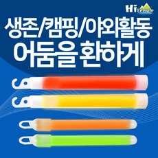 [하이레저] 생존 글루스틱 야광봉 생존용품 야광스틱 캠핑 콘서트 파티용품, 옐로우(일반), 1개
