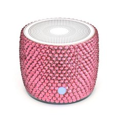 WONGS 여행용 케이스 포장 럭셔리 라인스톤 휴대용 블루투스 스피커 맞춤형 베이스 라디에이터 포함 브리프 디자인 IP67 방수 샤워 방 자전거 자동차용 완벽한, 핑크