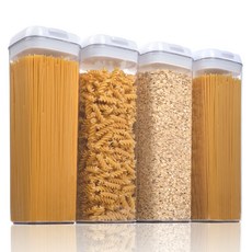 Vtopmart 냉장고 내구성 도어포켓 밀폐용기 사각형, 4개, 화이트