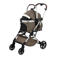 JOpet 寵物推車 寬敞舒適透氣 輕巧易折疊 寵物外出好幫手, 摩卡卡其 Mocha Khaki, 1個