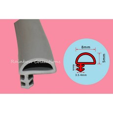 멀티 사이즈 10 3.5mm 5 메터/몫 수정 된 고무 씰링 스트립 충돌 방음 도어 스트립 나무 문/창 밀봉 슬롯, 8x3.5mm grey, 1개