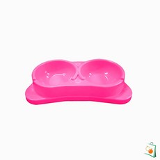 OS 펫츠코 각도 쌍식기 핑크 애완견밥그릇 강아지밥그릇