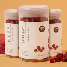 진짜육포 미니바이트 강아지 간식 져키 180g, 한우 미니바이트, 3개