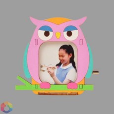 4보급창고 DIY 조립 오르골 액자 부엉이 오르골선물, 단품