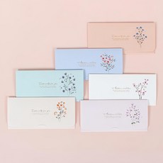 Tok Tok 花式花卉高級感謝信封 6 件套, 混色, 1套