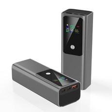 PIUJJA 휴대용 PD 100W 노트북 고출력 LED디스플레이 대용량 양방향 초고속충전 여행용 기내반입 보조배터리 20000mAh, 실버
