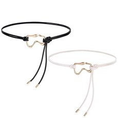 Ayliss Womens Rope Waist Belt Tie Skinny Woven PU Leather Thin Braided Belt Women Knot Boho Wrap F