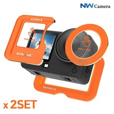 DJI 오즈모 액션6 액정 보호필름 강화유리 2SET 1초 원터치 가이드 툴 HD 올레 포빅, 2세트, 오즈모 액션6 원터치 필름 가이드툴