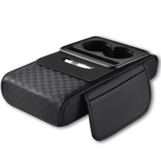 [리뉴얼] 5in1 차량용 팔걸이 콘솔 쿠션 컵홀더 +틈새막이, 시크한 블랙, 1개