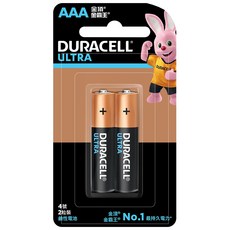 Duracell 金頂 超能量鹼性電池 4號 AAA, 2個裝, 1個