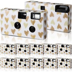カナユ 10個パック バルク使い捨てカメラ 結婚式用 35mm 使い捨てカメラ フラッシュ付き使い捨てカメラ 1回限りのカメラ 結婚記念日 旅行 キャンプ パーティー用品（レトロカラーフィルム、ゴ, カナユ 10個パック バルク使い捨てカメラ 結婚式用 35m