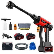 YUON 독일 충전 고압 무선 세척기 고압세차기 휴대용 쏘고쏘고 365 초강력 충전 물분사기 물분사량 1분 6L 셋트