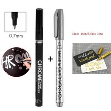 Haile 새로운 미러 마커 액체 펜 세트 실버 크롬 DIY 아트 수지 페인트 마감 금속 공예품 Pe, 07 Marker Set -0.7mm D